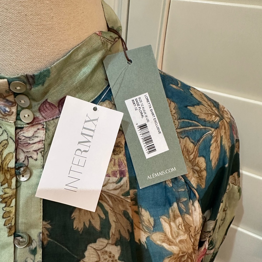 Alemais women’s Loretta blouse in Sage Floral. NWT Size 8 - Picture 11 of 12